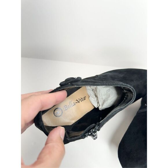 Bella Vita Booties Womens Bindi Shoot Black Kid Suede Leather Size 8 WIDE‎ - Picture 7 of 9